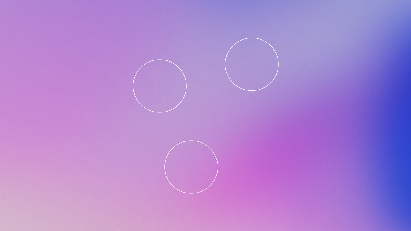 Three white circles on a purple-pink gradient, inspired by TCM and Chinese herbal medicine.