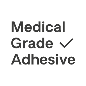 Text reads 'Medical Grade Adhesive' on Ear Seeds—trusted in TCM & acupuncture—checkmark by 'Grade.'.
